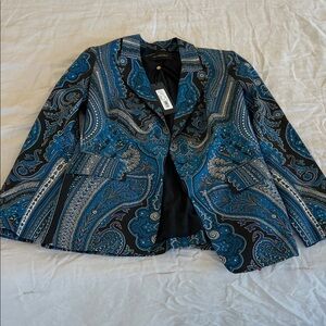Kobi Halperin Black and Blue Paisley Blazer